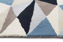 Load image into Gallery viewer, Matrix Pure Wool Turquoise Runner Rug