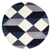 Load image into Gallery viewer, Matrix Pure Wool Steel Round Rug