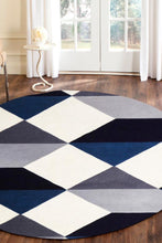 Load image into Gallery viewer, Matrix Pure Wool Steel Round Rug