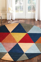 Load image into Gallery viewer, Matrix Pure Wool Multi Round Rug