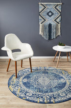 Load image into Gallery viewer, Museum Wilson Navy Round Rug