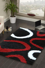 Load image into Gallery viewer, Notes Collection 2 Black Red And White Rug