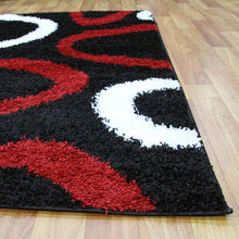 Load image into Gallery viewer, Notes Collection 2 Black Red And White Rug