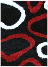 Load image into Gallery viewer, Notes Collection 2 Black Red And White Rug