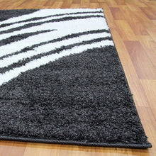 Load image into Gallery viewer, Notes Collection 4 Charcoal And White Rug