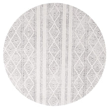 Load image into Gallery viewer, Oasis Salma White And Grey Tribal Round Rug