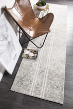 Load image into Gallery viewer, Oasis Salma White And Grey Tribal Runner Rug