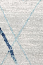 Load image into Gallery viewer, Oasis Noah White Blue Contemporary Runner Rug