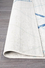 Load image into Gallery viewer, Oasis Noah White Blue Contemporary Runner Rug