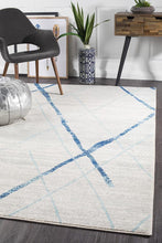 Load image into Gallery viewer, Oasis Noah White Blue Contemporary Rug