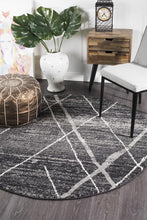 Load image into Gallery viewer, Oasis Noah Charcoal Contemporary Round Rug