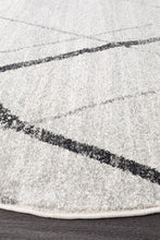 Load image into Gallery viewer, Oasis Noah White Grey Contemporary Round Rug