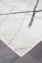 Load image into Gallery viewer, Oasis Noah White Grey Contemporary Runner Rug