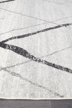 Load image into Gallery viewer, Oasis Noah White Grey Contemporary Runner Rug