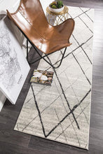 Load image into Gallery viewer, Oasis Noah White Grey Contemporary Runner Rug