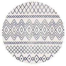 Load image into Gallery viewer, Oasis Nadia White Blue Rustic Tribal Round Rug