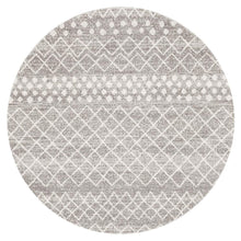 Load image into Gallery viewer, Oasis Selma Silver Tribal Round Rug