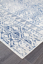 Load image into Gallery viewer, Oasis Ismail White Blue Rustic Rug