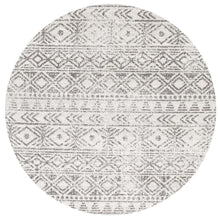Load image into Gallery viewer, Oasis Ismail White Grey Rustic Round Rug
