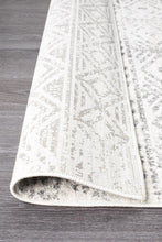 Load image into Gallery viewer, Oasis Ismail White Grey Rustic Runner Rug