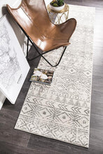 Load image into Gallery viewer, Oasis Ismail White Grey Rustic Runner Rug
