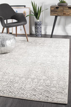 Load image into Gallery viewer, Oasis Ismail White Grey Rustic Rug