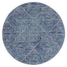 Load image into Gallery viewer, Oasis Kenza Contemporary Navy Round Rug