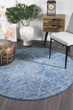 Load image into Gallery viewer, Oasis Kenza Contemporary Navy Round Rug