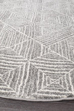 Load image into Gallery viewer, Oasis Kenza Contemporary Silver Round Rug