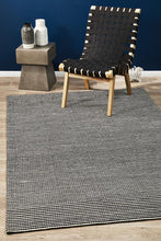 Load image into Gallery viewer, Studio Oskar Felted Wool Striped Rug Black White