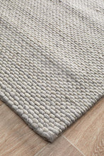 Load image into Gallery viewer, Studio Oskar Felted Wool Striped Rug Grey