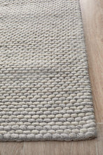 Load image into Gallery viewer, Studio Oskar Felted Wool Striped Rug Grey