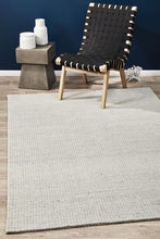 Load image into Gallery viewer, Studio Oskar Felted Wool Striped Rug Grey White