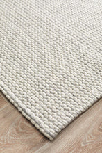 Load image into Gallery viewer, Studio Oskar Felted Wool Striped Rug Grey White