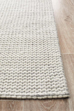 Load image into Gallery viewer, Studio Oskar Felted Wool Striped Rug Grey White