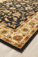 Load image into Gallery viewer, Sydney Collection Classic Rug Black With Ivory Border