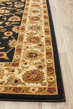 Load image into Gallery viewer, Sydney Collection Classic Rug Black With Ivory Border