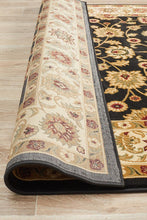 Load image into Gallery viewer, Sydney Collection Classic Rug Black With Ivory Border