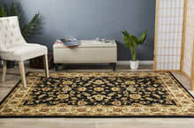 Load image into Gallery viewer, Sydney Collection Classic Rug Black With Ivory Border