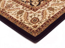 Load image into Gallery viewer, Sydney Medallion Runner Black With Ivory Border Runner Rug