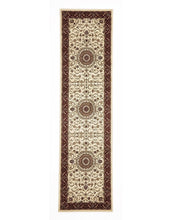 Load image into Gallery viewer, Sydney Medallion Runner Ivory With Red Border Runner Rug