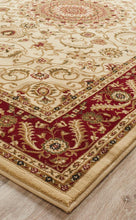 Load image into Gallery viewer, Sydney Collection Medallion Rug Ivory With Red Border