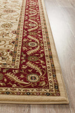 Load image into Gallery viewer, Sydney Collection Medallion Rug Ivory With Red Border