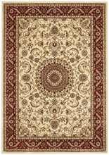 Load image into Gallery viewer, Sydney Collection Medallion Rug Ivory With Red Border