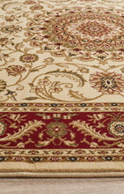 Load image into Gallery viewer, Sydney Collection Medallion Rug Ivory With Red Border