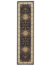 Load image into Gallery viewer, Sydney Medallion Runner Blue With Ivory Border Runner Rug