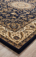 Load image into Gallery viewer, Sydney Collection Medallion Rug Blue With Ivory Border