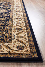 Load image into Gallery viewer, Sydney Collection Medallion Rug Blue With Ivory Border