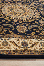 Load image into Gallery viewer, Sydney Collection Medallion Rug Blue With Ivory Border