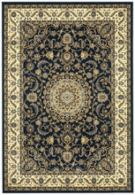 Load image into Gallery viewer, Sydney Collection Medallion Rug Blue With Ivory Border